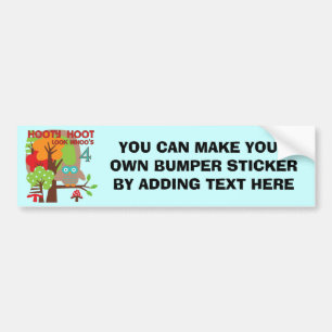 Uil 4th Birthday T shirten en geschenken Bumpersticker