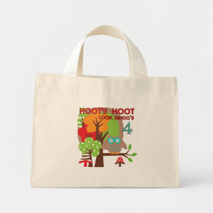 Uil 4th Birthday T shirten en geschenken Mini Tote Bag