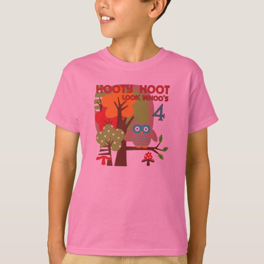 Uil 4th Birthday T shirten en geschenken T-shirt (Voorkant)