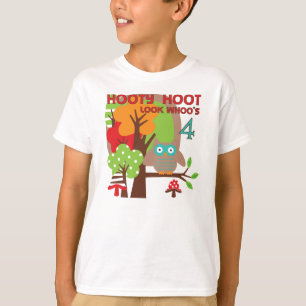 Uil 4th Birthday T shirten en geschenken T-shirt