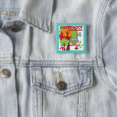 Uil 4th Birthday T shirten en geschenken Vierkante Button 5,1 Cm (In situ)