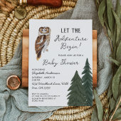 Uil Adventure Baby shower Kaart