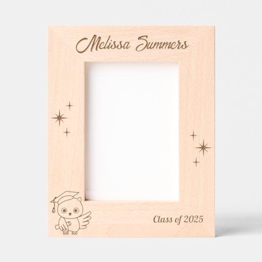 Uil Afstuderen Pet Scroll 5x7 Gegraveerde Lijstjes (Voorkant)
