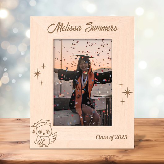 Uil Afstuderen Pet Scroll 5x7 Gegraveerde Lijstjes