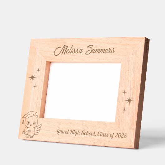 Uil Afstuderen Pet Scroll 7x5 Gegraveerde Lijstjes (Links)