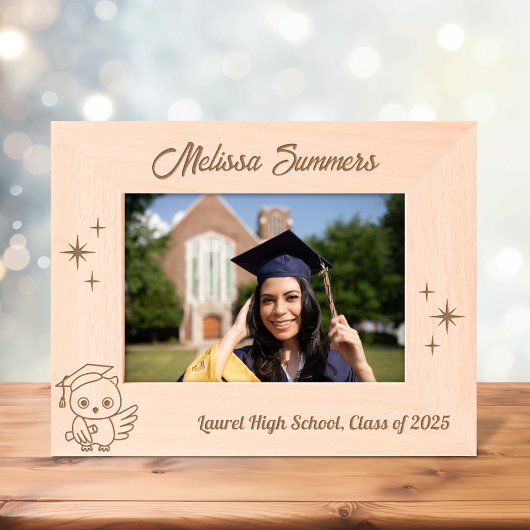 Uil Afstuderen Pet Scroll 7x5 Gegraveerde Lijstjes