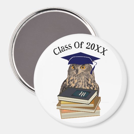 Uil Afstuderen ronde magneet (Voorkant / Achterkant)