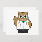 Uil als dokter met stethoscoop briefkaart (Voorkant / Achterkant)