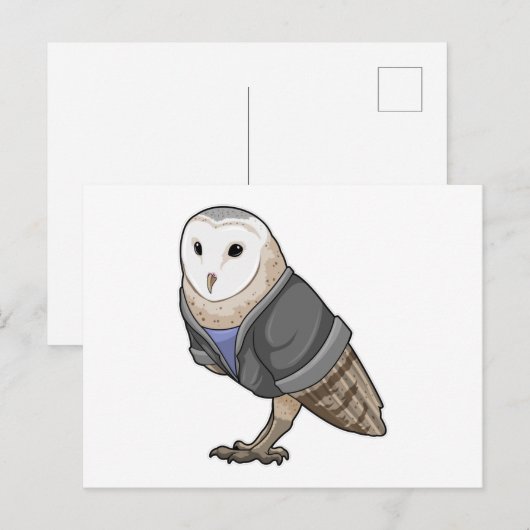Uil als secretaris briefkaart (Voorkant / Achterkant)