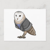 Uil als secretaris briefkaart (Voorkant)