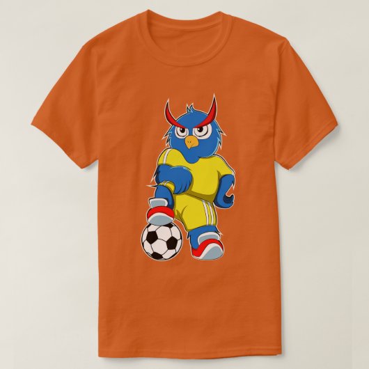 Uil als speler met bal t-shirt (Design voorkant)