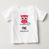 Uil Altijd dol op je Print Modern Wit Baby Tshirt (Voorkant)