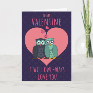 Uil- altijd Verliefd Valentijnskaart Kaart