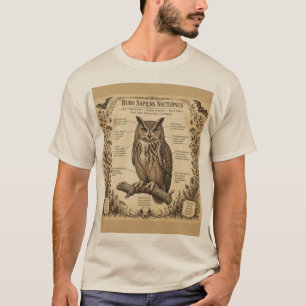 Uil Anatomie Nachtelijke Studie T-shirt