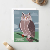 Uil Ansichtkaart Notitiekaartje (Voorkant / Achterkant in situ)