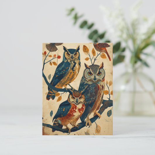  Uil art Briefkaart (Staand voorkant)