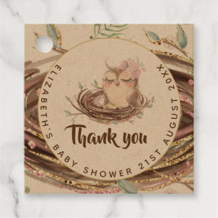 Uil Baby Bedankt Cadeautags Favorieten Jongen Meis Bedankjes Labels