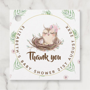 Uil Baby Bedankt Cadeautags Favorieten Jongen Meis Bedankjes Labels
