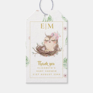 Uil Baby Bedankt Cadeautags Favorieten Jongen Meis Cadeaulabel
