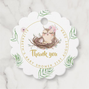 Uil Baby Dank u Cadeau Labels Favors Boy Girl
