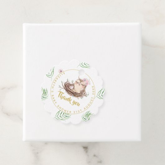 Uil Baby Dank u Cadeau Labels Favors Boy Girl (In situ)