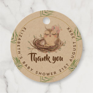 Uil Baby Dank u Cadeau Labels Favors Boy Girl