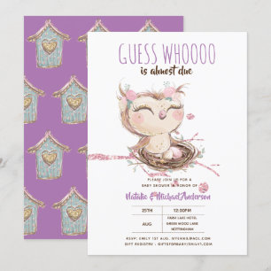 Uil Baby Dank u Cadeau Labels Favors Boy Girl Kaart