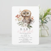 Uil Baby Het is koud buiten Baby shower Kaart (Staand voorkant)