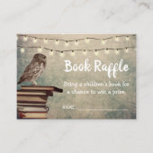  Uil Baby shower Boek Raffle Tickets Informatiekaartje (Voorkant)