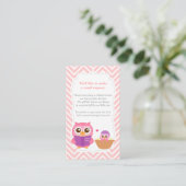 Uil Baby shower Chevron Boek Invoegen Verzoek Kaar Informatiekaartje (Staand voorkant)