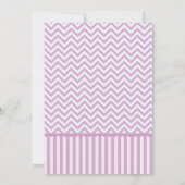 Uil Baby shower dank u kaart Paarse Chevron Meisje (Achterkant)