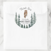 Uil Baby shower dank u Ronde Sticker (Tas)