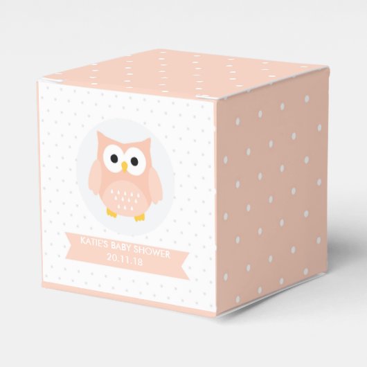 Uil Baby shower Favor Boxes Bedankdoosjes (Voorkant Zijde)