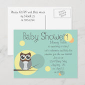 Uil Baby shower - Jongen Briefkaart Uitnodigingen (Voorkant / Achterkant)