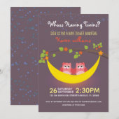 Uil Baby shower - Kijk wie is het hebben van een t Kaart (Voorkant / Achterkant)