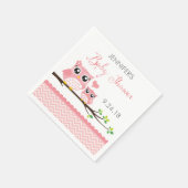 Uil Baby shower servetten | Custom Roze Chevron Me (Hoek)