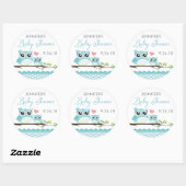 Uil Baby shower Sticker / Label | Blue Chevron Boy (Vel)