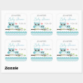 Uil Baby shower Sticker / Label | Blue Chevron Boy (Vel)