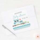 Uil Baby shower Sticker / Label | Blue Chevron Boy (Envelop)