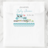 Uil Baby shower Sticker / Label | Blue Chevron Boy (Tas)