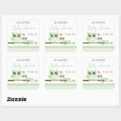 Uil Baby shower Sticker / Label | groene chevron (Vel)