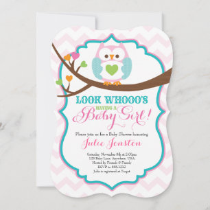 Uil baby shower uitnodiging