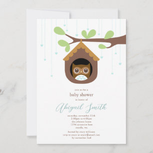 Uil baby shower uitnodiging