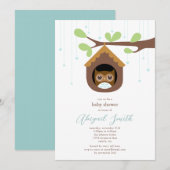 Uil baby shower uitnodiging (Voorkant / Achterkant)