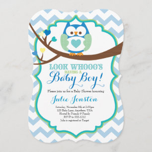 Uil Baby Shower Uitnodiging