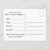 Uil Back-to-School Night Briefkaart Sjabloon (Achterkant)