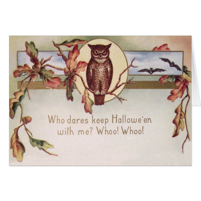 Uil Bat Autumn Herfst Kleur Blad (Voorkant Horizontaal)