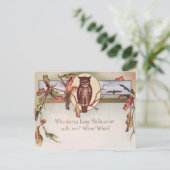 Uil Bat Autumn Herfst Kleur Blad Briefkaart (Staand voorkant)