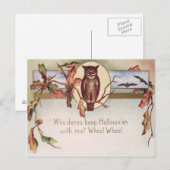 Uil Bat Autumn Herfst Kleur Blad Briefkaart (Voorkant / Achterkant)