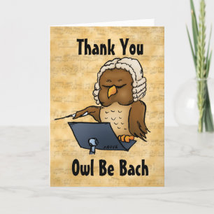 Uil Be Bach Grappig Dank u Hospitality Kaart
